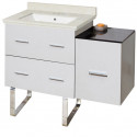 American Imaginations AI-18865 37.75-in. W Floor Mount White Vanity Set For 3H8-in. Drilling White UM Sink