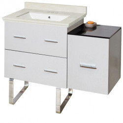 American Imaginations AI-18867 37.75-in. W Floor Mount White Vanity Set For 3H4-in. Drilling White UM Sink