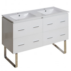 American Imaginations AI-18918 48-in. W Floor Mount White Vanity Set For 1 Hole Drilling