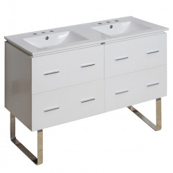 American Imaginations AI-18919 48-in. W Floor Mount White Vanity Set For 3H8-in. Drilling