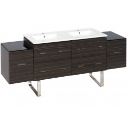 American Imaginations AI-19029 76-in. W Floor Mount Dawn Grey Vanity Set For 1 Hole Drilling