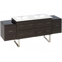 American Imaginations AI-19030 76-in. W Floor Mount Dawn Grey Vanity Set For 3H8-in. Drilling