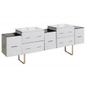 American Imaginations AI-19136 88.5-in. W Floor Mount White Vanity Set For 1 Hole Drilling