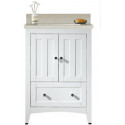 American Imaginations AI-19355 23.75-in. W Floor Mount White Vanity Set For 1 Hole Drilling Beige Top White UM Sink
