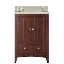 American Imaginations AI-19376 23.75-in. W Floor Mount Walnut Vanity Set For 1 Hole Drilling Beige Top White UM Sink