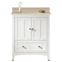 American Imaginations AI-19395 30.5-in. W Floor Mount White Vanity Set For 1 Hole Drilling Beige Top Biscuit UM Sink