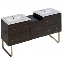 American Imaginations AI-18955 61.5-in. W Floor Mount Dawn Grey Vanity Set For 3H4-in. Drilling