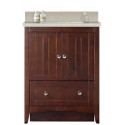 American Imaginations AI-19403 30.5-in. W Floor Mount Walnut Vanity Set For 1 Hole Drilling Beige Top White UM Sink