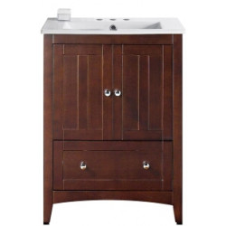 American Imaginations AI-19410 30-in. W Floor Mount Walnut Vanity Set For 3H8-in. Drilling