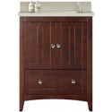 American Imaginations AI-19412 30.5-in. W Floor Mount Walnut Vanity Set For 1 Hole Drilling Beige Top White UM Sink