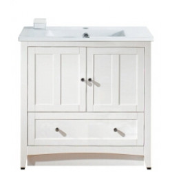 American Imaginations AI-19418 35.5-in. W Floor Mount White Vanity Set For 1 Hole Drilling