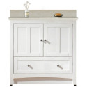 American Imaginations AI-19423 36-in. W Floor Mount White Vanity Set For 3H8-in. Drilling Beige Top White UM Sink