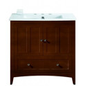 American Imaginations AI-19446 35.5-in. W Floor Mount Walnut Vanity Set For 3H8-in. Drilling