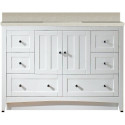 American Imaginations AI-19459 47.6-in. W Floor Mount White Vanity Set For 3H8-in. Drilling Beige Top White UM Sink