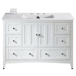 American Imaginations AI-19464 48-in. W Floor Mount White Vanity Set For 3H8-in. Drilling