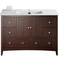 American Imaginations AI-19481 48-in. W Floor Mount Walnut Vanity Set For 1 Hole Drilling