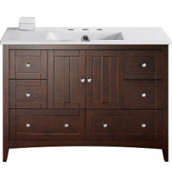 American Imaginations AI-19482 48-in. W Floor Mount Walnut Vanity Set For 3H8-in. Drilling