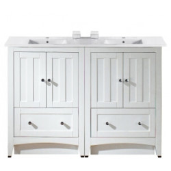American Imaginations AI-19490 48-in. W Floor Mount White Vanity Set For 1 Hole Drilling