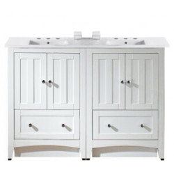 American Imaginations AI-19491 48-in. W Floor Mount White Vanity Set For 3H8-in. Drilling