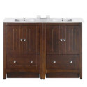 American Imaginations AI-19508 48-in. W Floor Mount Walnut Vanity Set For 1 Hole Drilling