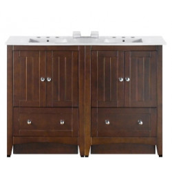 American Imaginations AI-19509 48-in. W Floor Mount Walnut Vanity Set For 3H8-in. Drilling