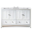 American Imaginations AI-19526 59-in. W Floor Mount White Vanity Set For 1 Hole Drilling