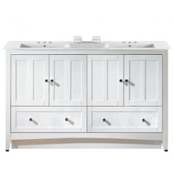 American Imaginations AI-19528 59-in. W Floor Mount White Vanity Set For 3H4-in. Drilling