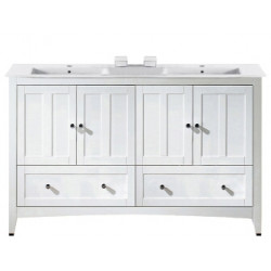American Imaginations AI-19535 59-in. W Floor Mount White Vanity Set For 1 Hole Drilling