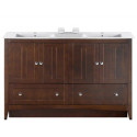 American Imaginations AI-19544 59-in. W Floor Mount Walnut Vanity Set For 1 Hole Drilling