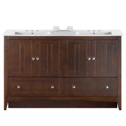 American Imaginations AI-19545 59-in. W Floor Mount Walnut Vanity Set For 3H8-in. Drilling