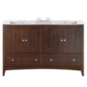 American Imaginations AI-19555 59-in. W Floor Mount Walnut Vanity Set For 3H4-in. Drilling