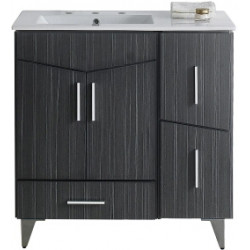 American Imaginations AI-19568 35.5-in. W Floor Mount Dawn Grey Vanity Set For 3H8-in. Drilling
