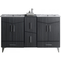 American Imaginations AI-19580 61.5-in. W Floor Mount Dawn Grey Vanity Set For 3H8-in. Drilling