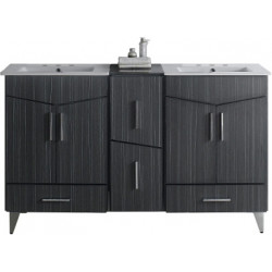 American Imaginations AI-19581 61.5-in. W Floor Mount Dawn Grey Vanity Set For 3H4-in. Drilling