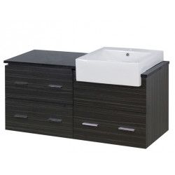 American Imaginations AI-19726 48.75-in. W Wall Mount Dawn Grey Vanity Set For 1 Hole Drilling Black Galaxy Top