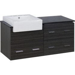 American Imaginations AI-19740 48.75-in. W Wall Mount Dawn Grey Vanity Set For 3H8-in. Drilling Black Galaxy Top