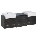 American Imaginations AI-19780 73.5-in. W Wall Mount Dawn Grey Vanity Set For 1 Hole Drilling Black Galaxy Top
