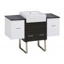 American Imaginations AI-19803 50.75-in. W Floor Mount White-Dawn Grey Vanity Set For 3H8-in. Drilling Black Galaxy Top