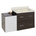 American Imaginations AI-19866 37.75-in. W Wall Mount White-Dawn Grey Vanity Set For 3H4-in. Drilling Biscuit UM Sink