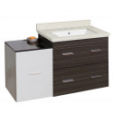 American Imaginations AI-19867 37.75-in. W Wall Mount White-Dawn Grey Vanity Set For 3H8-in. Drilling White UM Sink