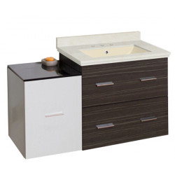 American Imaginations AI-19868 37.75-in. W Wall Mount White-Dawn Grey Vanity Set For 3H8-in. Drilling Biscuit UM Sink