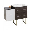 American Imaginations AI-19875 37.75-in. W Floor Mount White-Dawn Grey Vanity Set For 1 Hole Drilling