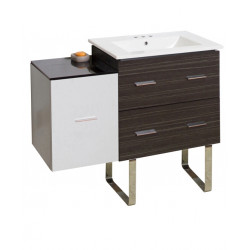 American Imaginations AI-19876 37.75-in. W Floor Mount White-Dawn Grey Vanity Set For 3H4-in. Drilling