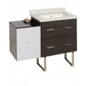 American Imaginations AI-19885 37.75-in. W Floor Mount White-Dawn Grey Vanity Set For 1 Hole Drilling Biscuit UM Sink