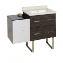 American Imaginations AI-19888 37.75-in. W Floor Mount White-Dawn Grey Vanity Set For 3H8-in. Drilling White UM Sink