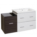 American Imaginations AI-19898 37.75-in. W Wall Mount White-Dawn Grey Vanity Set For 3H8-in. Drilling