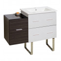 American Imaginations AI-19917 37.75-in. W Floor Mount White-Dawn Grey Vanity Set For 1 Hole Drilling