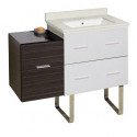 American Imaginations AI-19928 37.75-in. W Floor Mount White-Dawn Grey Vanity Set For 3H4-in. Drilling White UM Sink
