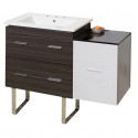 American Imaginations AI-19961 37.75-in. W Floor Mount White-Dawn Grey Vanity Set For 3H8-in. Drilling