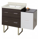 American Imaginations AI-19968 37.75-in. W Floor Mount White-Dawn Grey Vanity Set For 1 Hole Drilling White UM Sink